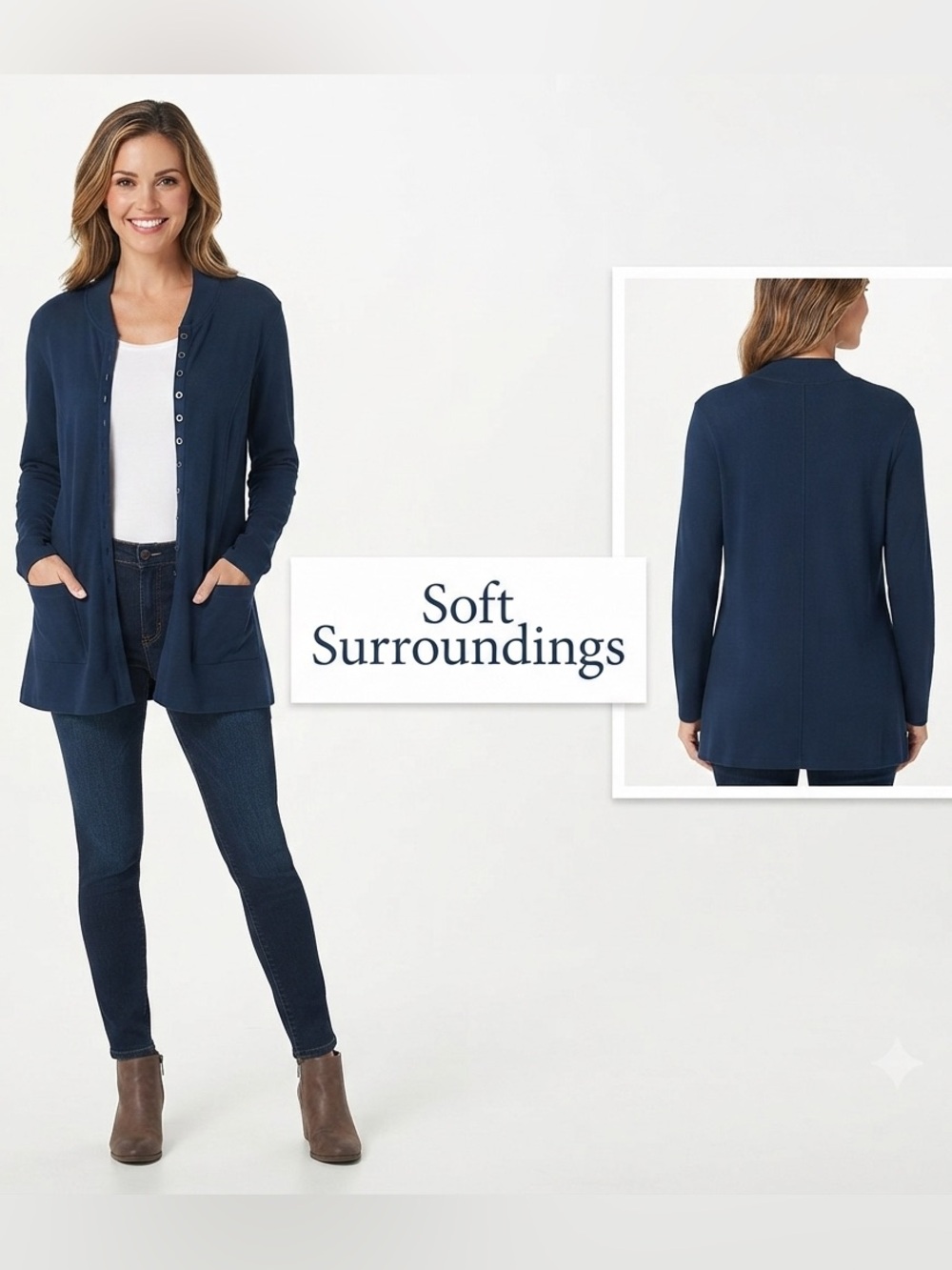 Soft Surroundings Snap Front Cardigan Petite Small